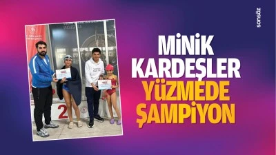 Minik kardeşler y&uuml;zmede şampiyon&hellip;