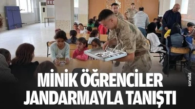 Minik &ouml;ğrenciler, jandarmayla tanıştı