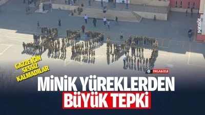 Minik y&uuml;reklerden b&uuml;y&uuml;k tepki! Gazze i&ccedil;in sessiz kalmadılar
