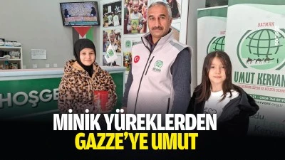 Minik y&uuml;reklerden Gazze&rsquo;ye umut