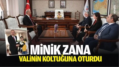 Minik Zana, valinin koltuğuna oturdu