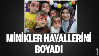 Minikler hayallerini boyadı