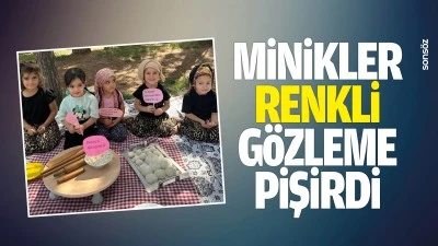 Minikler, renkli g&ouml;zleme pişirdi