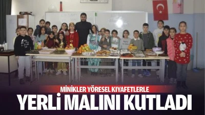 Minikler y&ouml;resel kıyafetlerle yerli malını kutladı