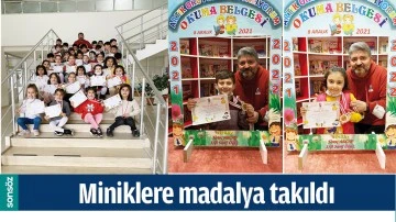 MİNİKLERE MADALYA TAKILDI