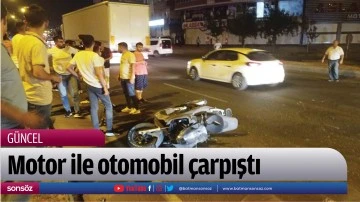 Motor ile otomobil &ccedil;arpıştı
