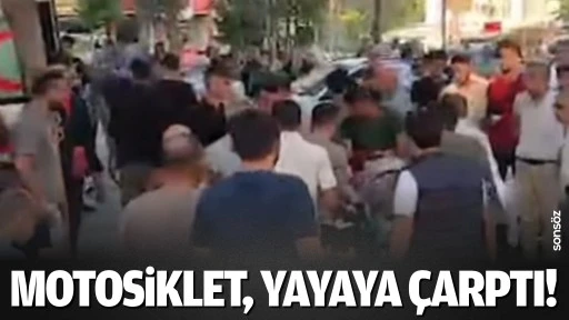 Motosiklet, yayaya &ccedil;arptı!