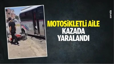 Motosikletli aile, kazada yaralandı