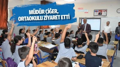 M&uuml;d&uuml;r Ciğer, ortaokulu ziyaret etti