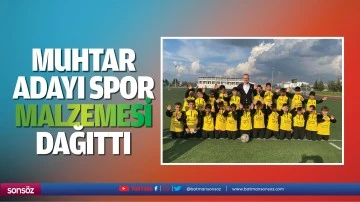 Muhtar adayı spor malzemesi dağıttı