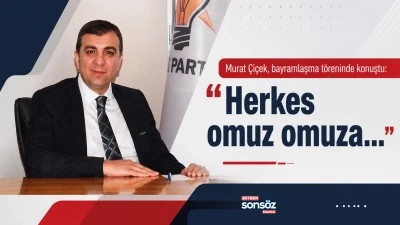Murat &Ccedil;i&ccedil;ek, bayramlaşma t&ouml;reninde konuştu: &ldquo;Herkes omuz omuza&hellip;&rdquo;