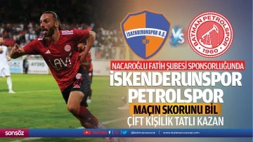 Nacaroğlu Fatih Şubesi sponsorluğunda İskenderunspor-Petrolspor ma&ccedil;ın skorunu bil &ccedil;ift kişilik tatlı kazan