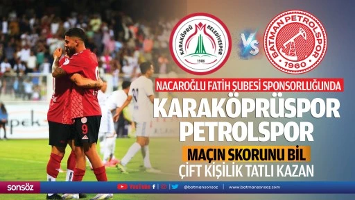 Nacaroğlu Fatih Şubesi sponsorluğunda Karak&ouml;pr&uuml;spor-Petrolspor ma&ccedil;ın skorunu baklava kazan