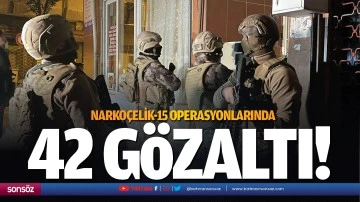 NARKO&Ccedil;ELİK-15 operasyonlarında 42 g&ouml;zaltı!