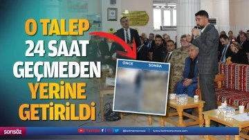 O talep 24 saat ge&ccedil;meden yerine getirildi