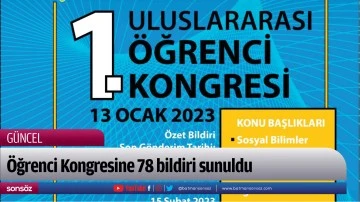 &Ouml;ğrenci Kongresine 78 bildiri sunuldu