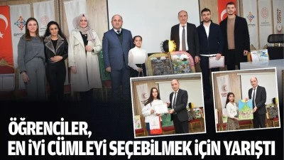 &Ouml;ğrenciler, en iyi c&uuml;mleyi se&ccedil;ebilmek i&ccedil;in yarıştı