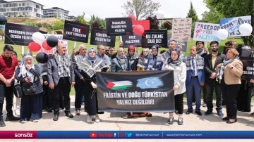 &Ouml;ğrenciler Filistin i&ccedil;in sessiz y&uuml;r&uuml;y&uuml;ş yaptı