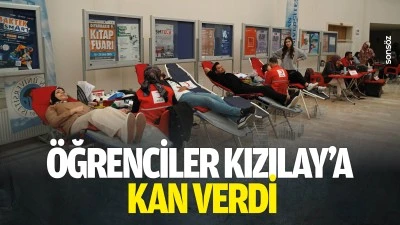 &Ouml;ğrenciler Kızılay&rsquo;a kan verdi