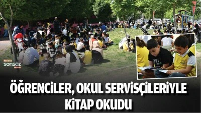 &Ouml;ğrenciler, okul servis&ccedil;ileriyle kitap okudu