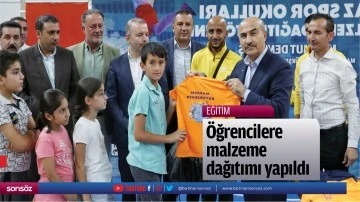 &Ouml;ğrencilere malzeme dağıtımı yapıldı