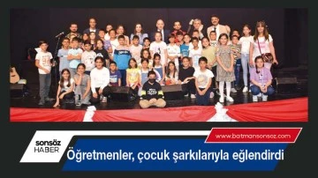 &Ouml;ğretmenler, &ccedil;ocuk şarkılarıyla eğlendirdi