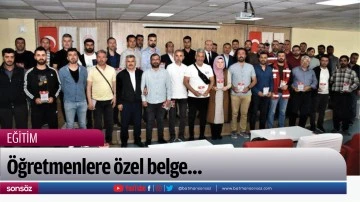 &Ouml;ğretmenlere &ouml;zel belge&hellip;