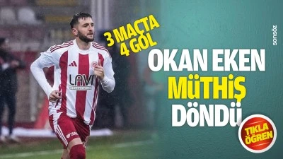 Okan Eken m&uuml;thiş d&ouml;nd&uuml;; 3 ma&ccedil;ta 4 gol