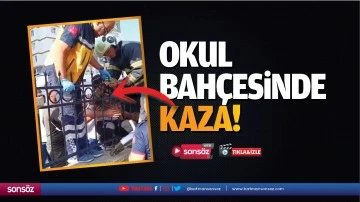 Okul bah&ccedil;esinde kaza!