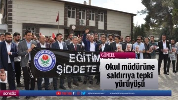 Okul m&uuml;d&uuml;r&uuml;ne saldırıya tepki y&uuml;r&uuml;y&uuml;ş&uuml;