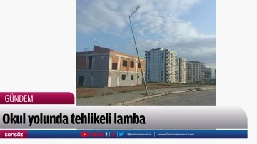 Okul yolunda tehlikeli lamba