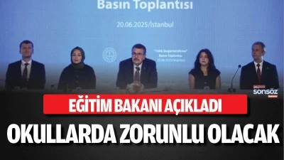 OKULLARDA ZORUNLU OLACAK