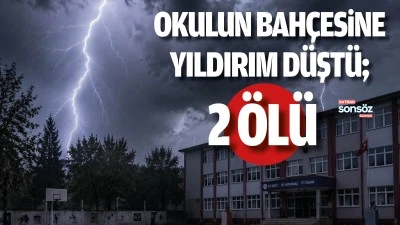 Okulun bah&ccedil;esine yıldırım d&uuml;şt&uuml;; 2 &ccedil;ocuk &ouml;ld&uuml;