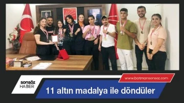 On bir altın madalya ile d&ouml;nd&uuml;ler
