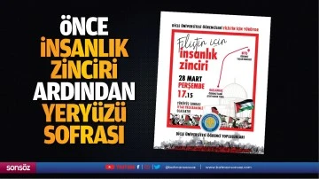 &Ouml;nce insanlık zinciri ardından yery&uuml;z&uuml; sofrası