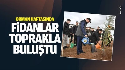 Orman haftasında fidanlar toprakla buluştu