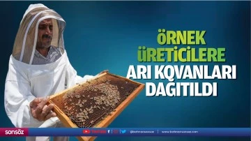 &Ouml;rnek &uuml;reticileri arı kovanları dağıtıldı