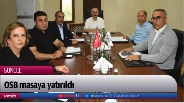 OSB masaya yatırıldı