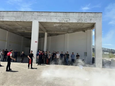 Oto Sanayi Sitesi&rsquo;nde yangın &ouml;nleme eğitim verildi