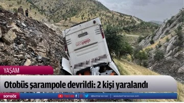 Otob&uuml;s şarampole devrildi: 2 kişi yaralandı