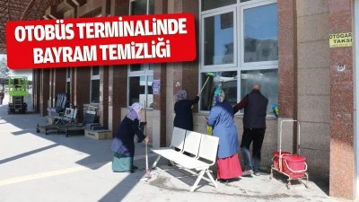 Otob&uuml;s terminalinde bayram temizliği