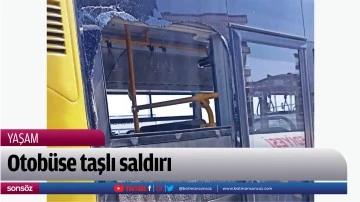 Otob&uuml;se taşlı saldırı