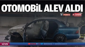 Otomobil alev aldı