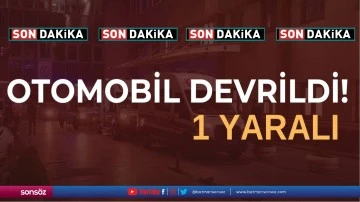 Otomobil devrildi!