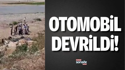 Otomobil devrildi!