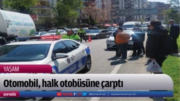 Otomobil, halk otob&uuml;s&uuml;ne &ccedil;arptı