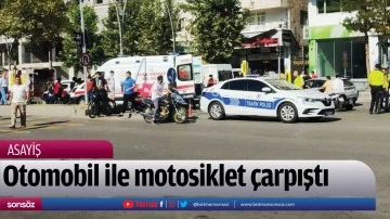 Otomobil ile motosiklet &ccedil;arpıştı