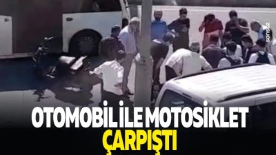 Otomobil ile motosiklet &ccedil;arpıştı