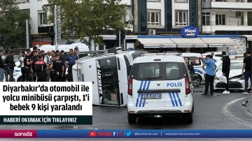 Otomobil ile yolcu minib&uuml;s&uuml; &ccedil;arpıştı, 1'i bebek 9 kişi yaralandı