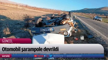 Otomobil şarampole devrildi